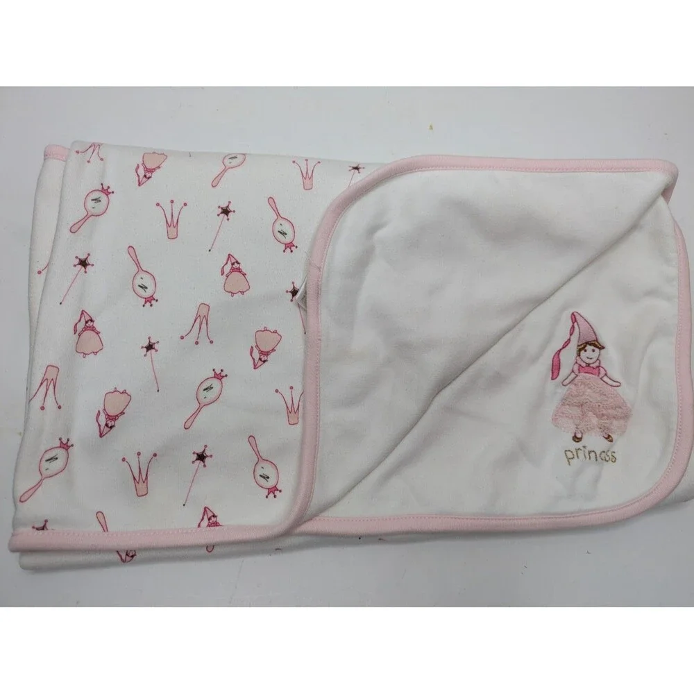 Gymboree PINK PRINCESS Summer 2005 Receiving Baby Blanket Cotton Crown Vintage